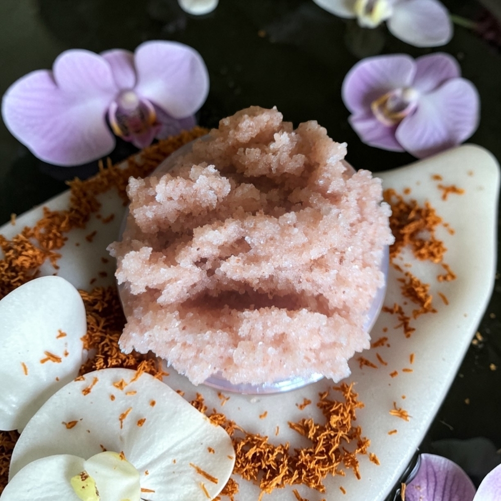Orchid & Vine Pink Himalayan Salt Scrub Hydrating Skin Nutrition Orchid Blooms